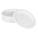 Karat Earth 9'' Molded Fiber Round Plates, PFAS Free, White - 500 pcs