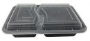 Microwaveable Black Container 2 Compartments  150CT/CASE
