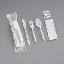 Plastic White Cutlery Kit 6-pcs  ( Medium Weight ) - 250-Case